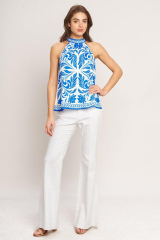 COASTAL CHARM HALTER WOVEN TOP - Glamourous Grace