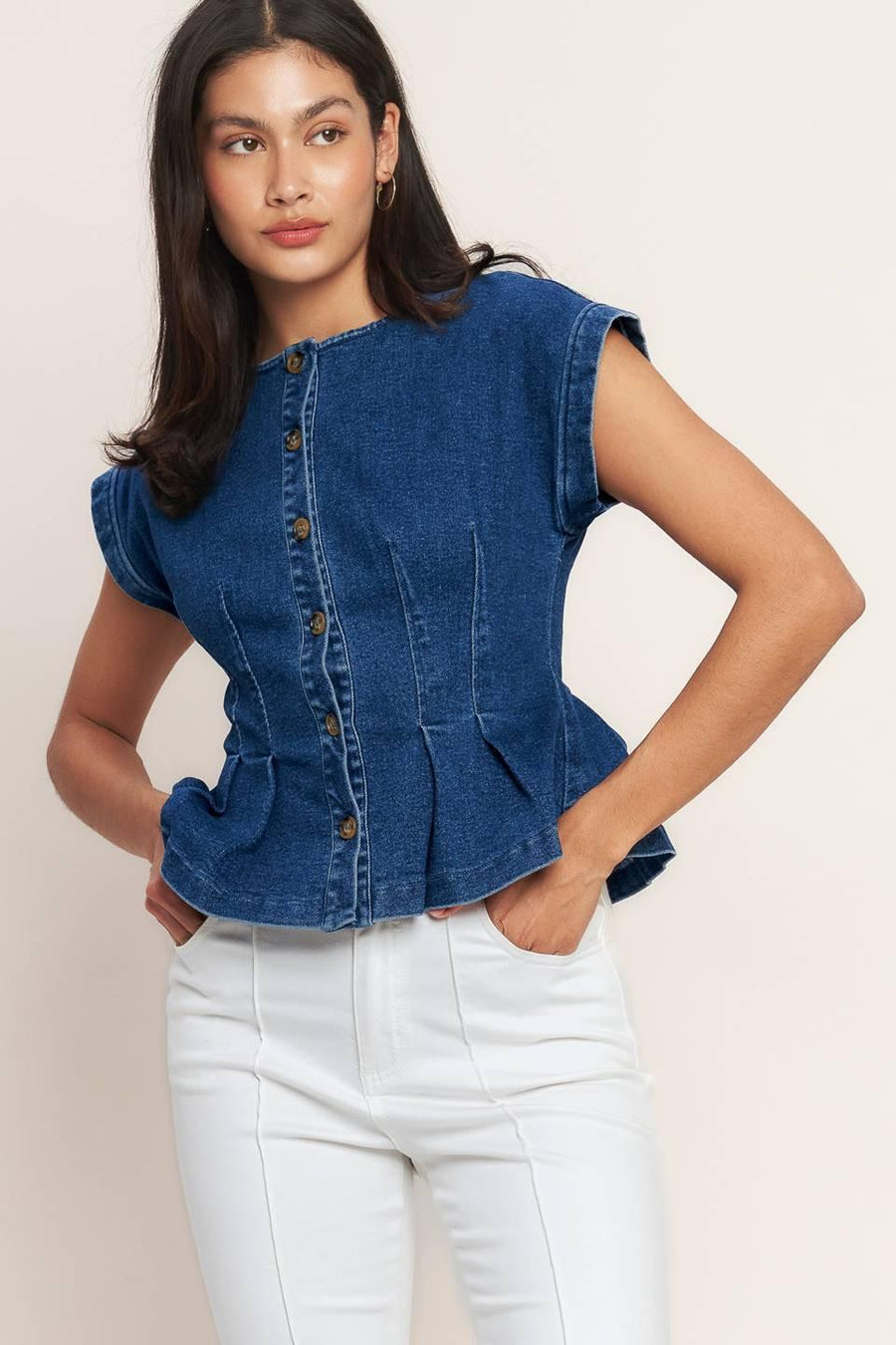 THE ONE YOU KEEP DENIM TOP - Glamourous Grace