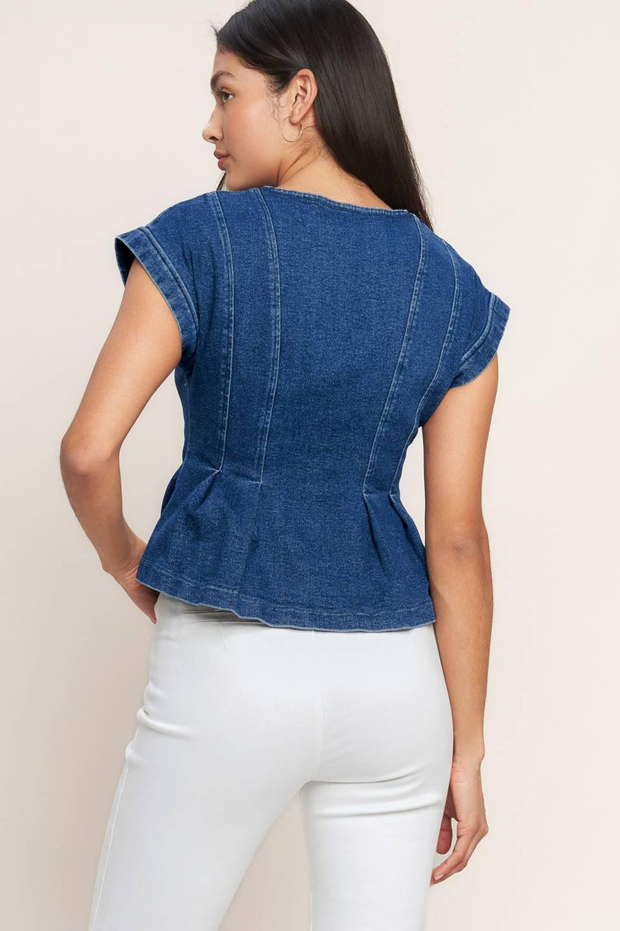 THE ONE YOU KEEP DENIM TOP - Glamourous Grace