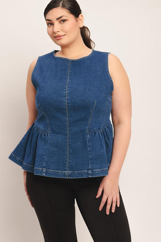 MODERN FLOUNCE DENIM TOP - Glamourous Grace
