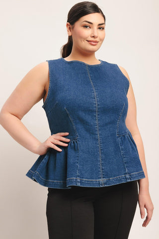MODERN FLOUNCE DENIM TOP - Glamourous Grace