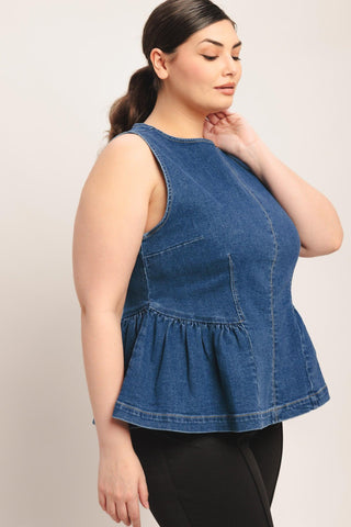MODERN FLOUNCE DENIM TOP - Glamourous Grace