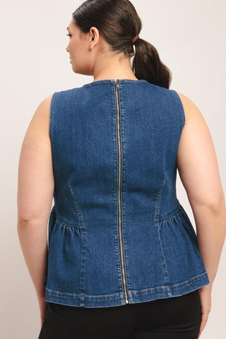 MODERN FLOUNCE DENIM TOP - Glamourous Grace