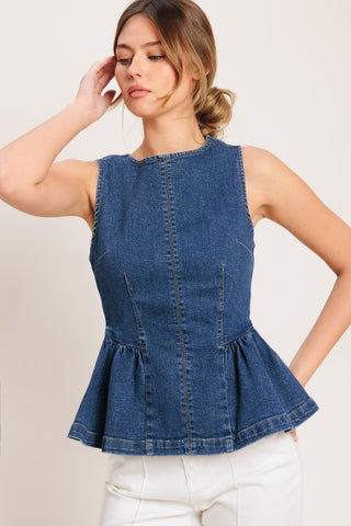 MODERN FLOUNCE DENIM TOP - Glamourous Grace