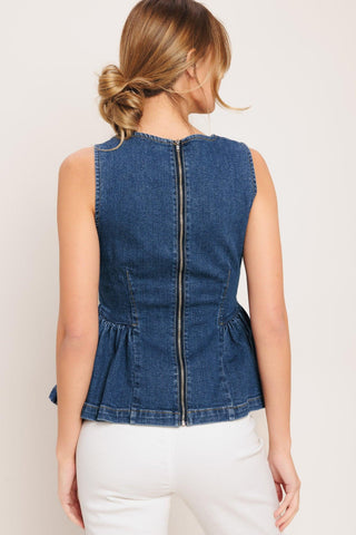 MODERN FLOUNCE DENIM TOP - Glamourous Grace