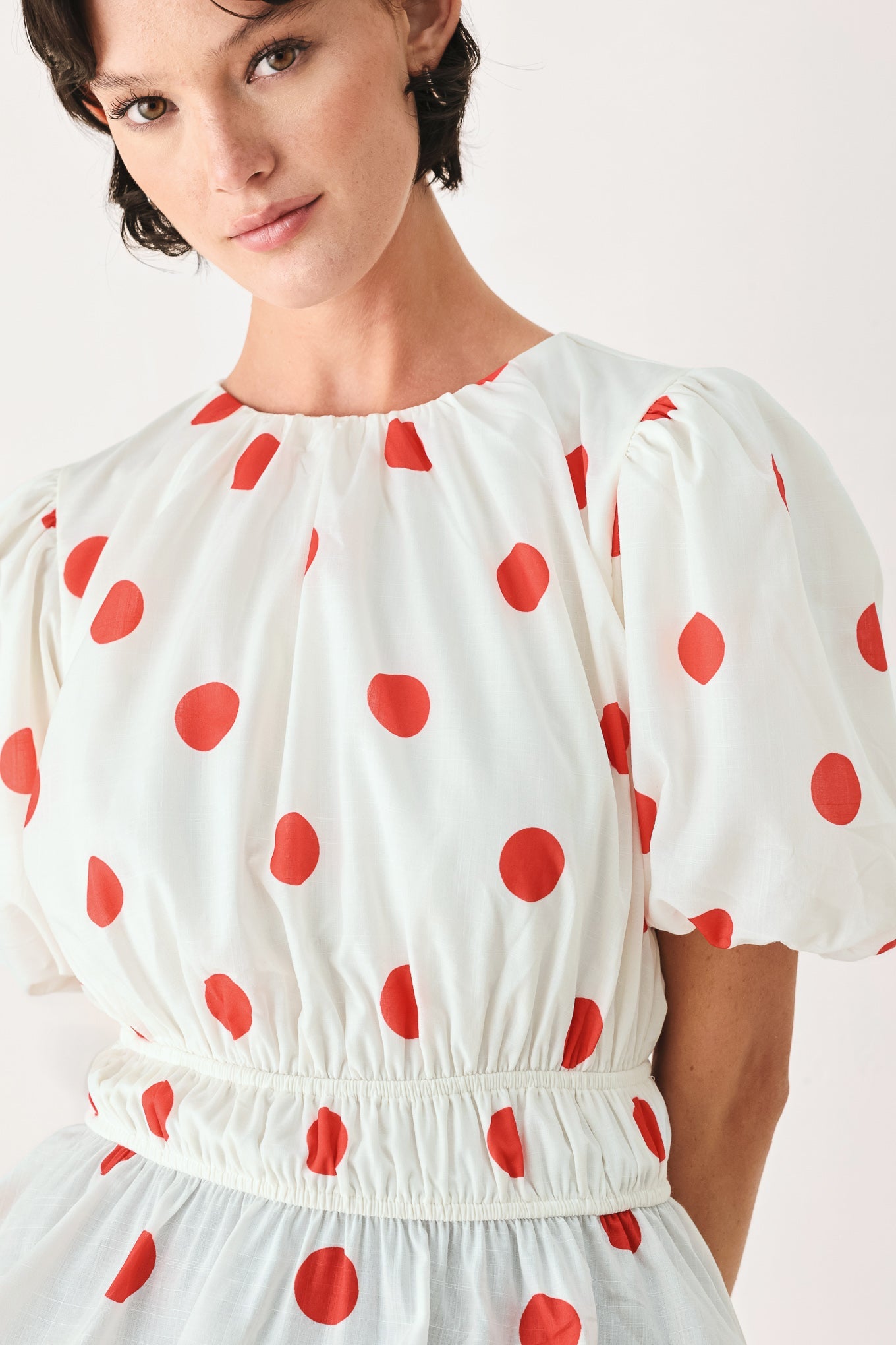 CHERRY KISS POLKA DOT WOVEN TOP - Glamourous Grace