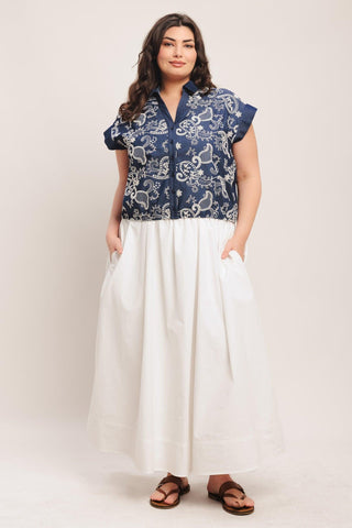 HANDCRAFTED FEEL EMBROIDERY TOP - Glamourous Grace