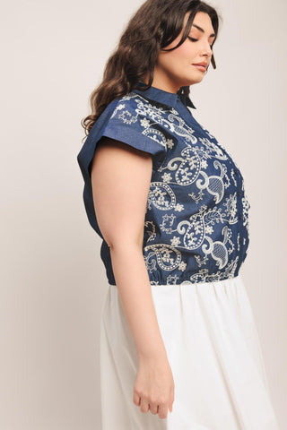 HANDCRAFTED FEEL EMBROIDERY TOP - Glamourous Grace