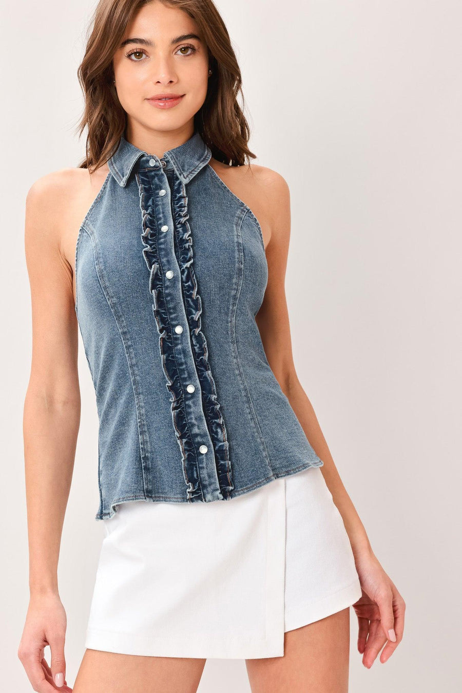 INDIGO BABE DENIM TOP - Glamourous Grace