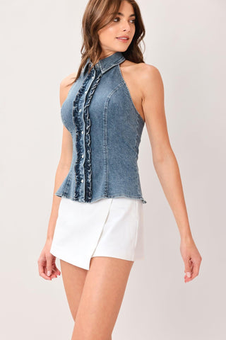 INDIGO BABE DENIM TOP - Glamourous Grace