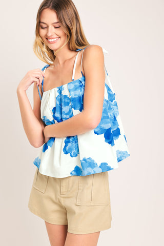 TROPIC BLUE WOVEN TOP - Glamourous Grace