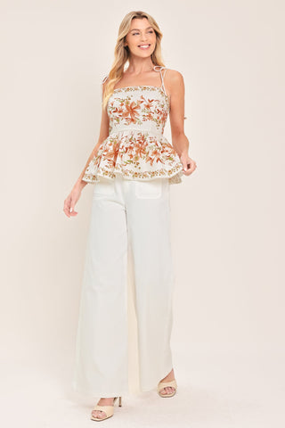 VILLA ROSA PEPLUM LOOK WOVEN TOP - Glamourous Grace