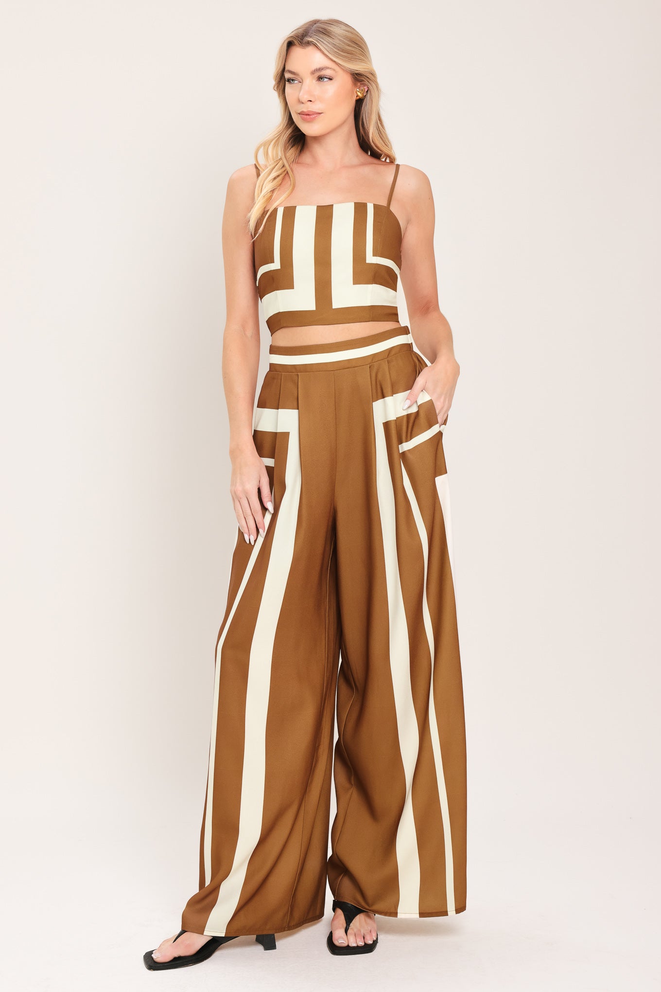 LUXE COAST WOVEN TOP AND PANT SET - Glamourous Grace