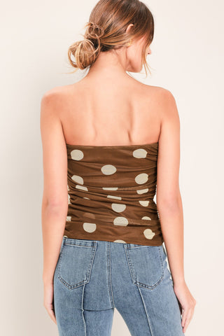 FRENCH GIRL POLKA DOT POWER MESH TUBE TOP - Glamourous Grace