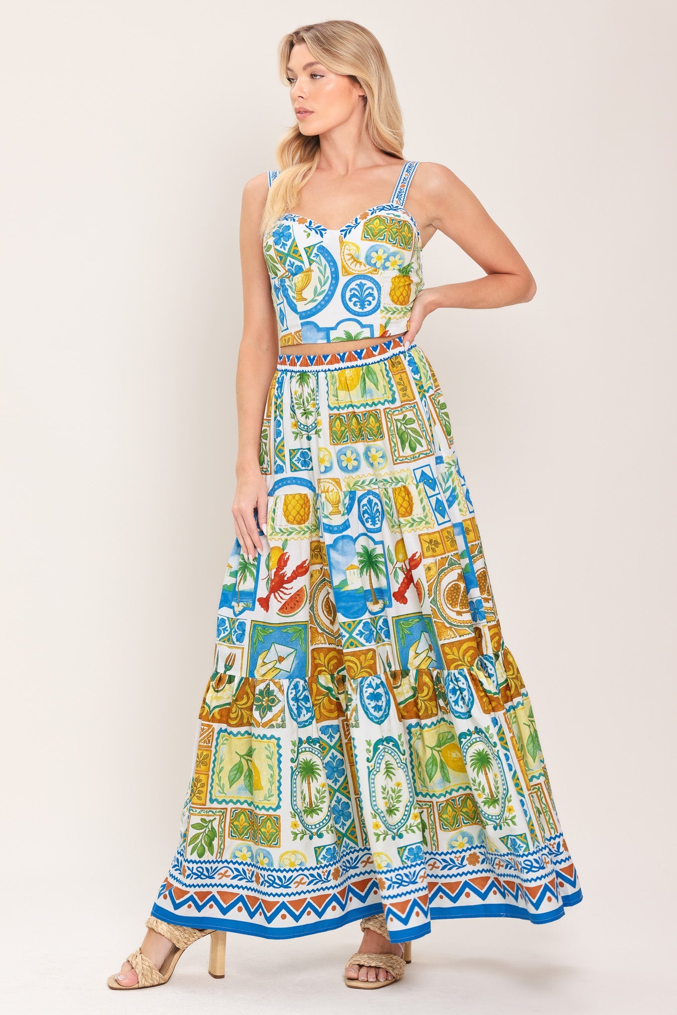 SICILIAN SUMMER WOVEN CROP TOP - Glamourous Grace