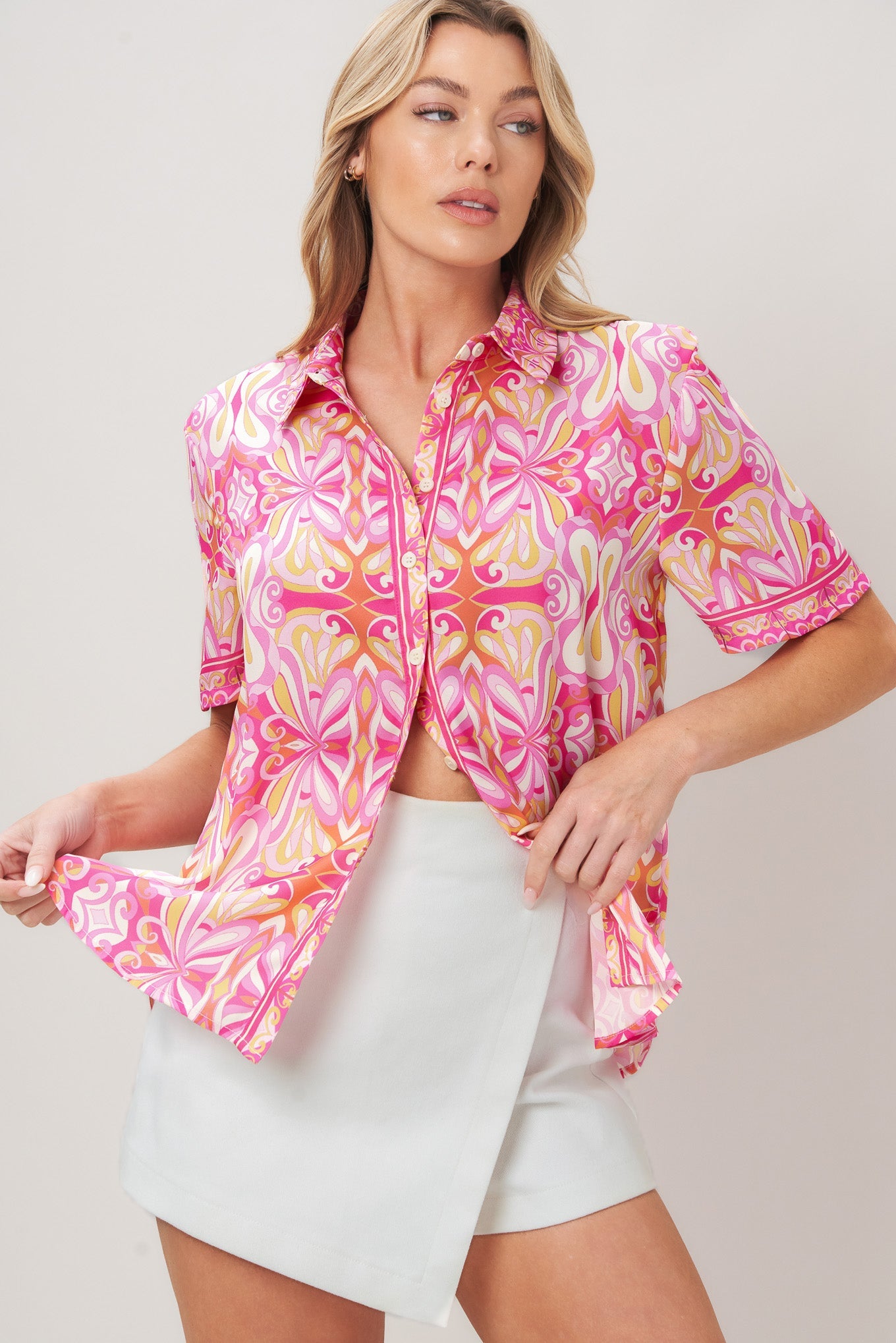 CANDY ORBIT WOVEN TOP - Glamourous Grace