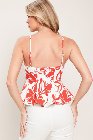 SCARLET BLOOM WOVEN TOP - Glamourous Grace
