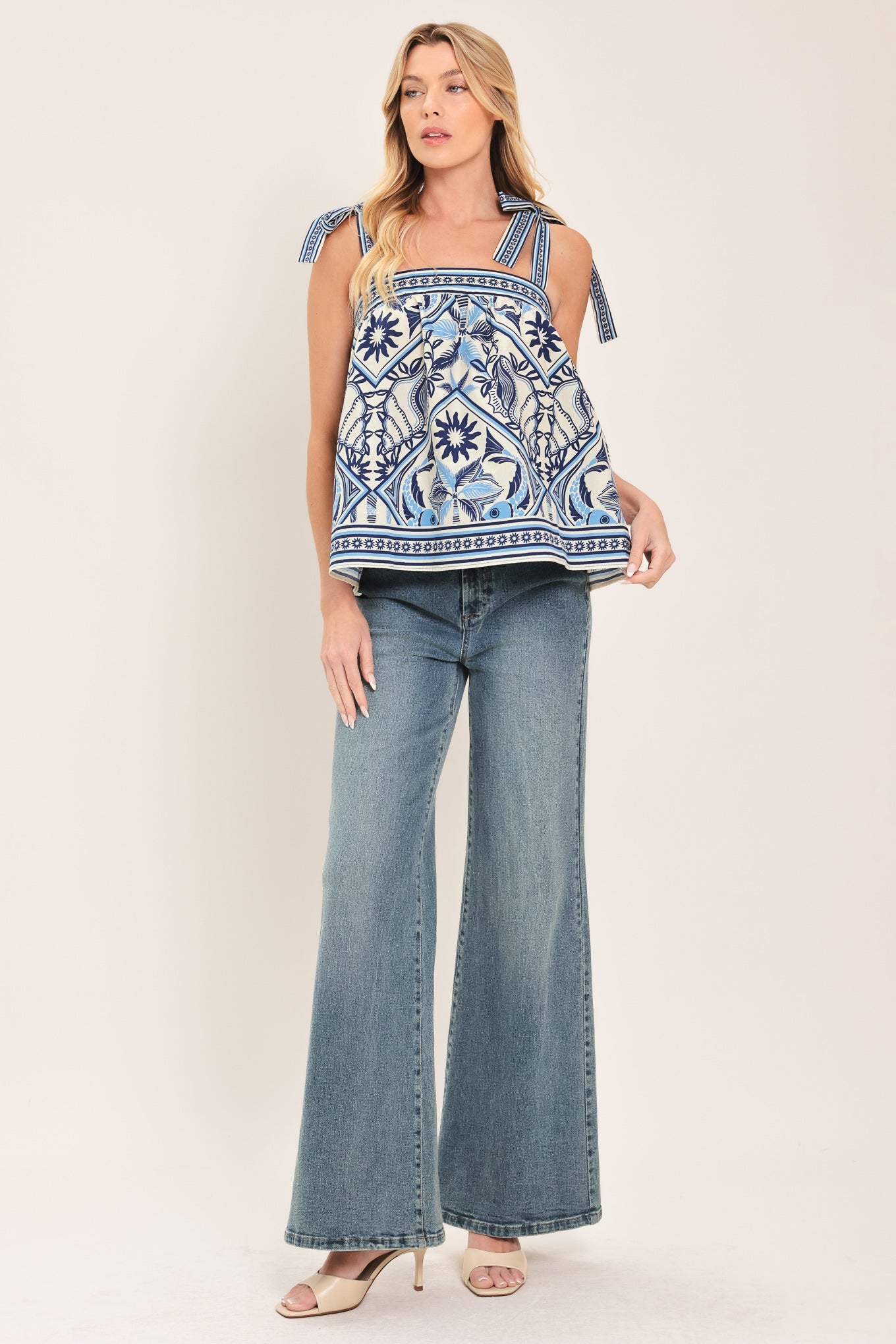 CAPRI COAST TIE-STRAP WOVEN TOP - Glamourous Grace