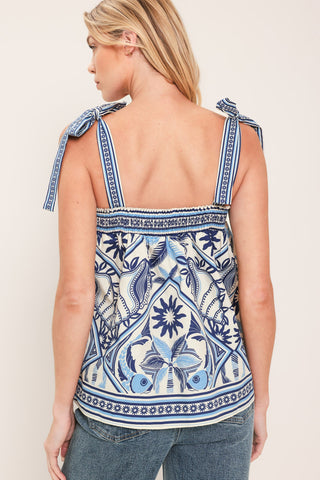 CAPRI COAST TIE-STRAP WOVEN TOP - Glamourous Grace