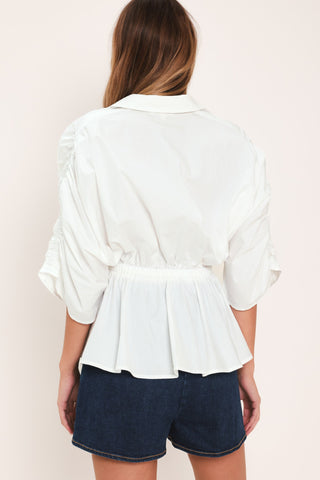 SEASIDE BREEZE WOVEN TOP