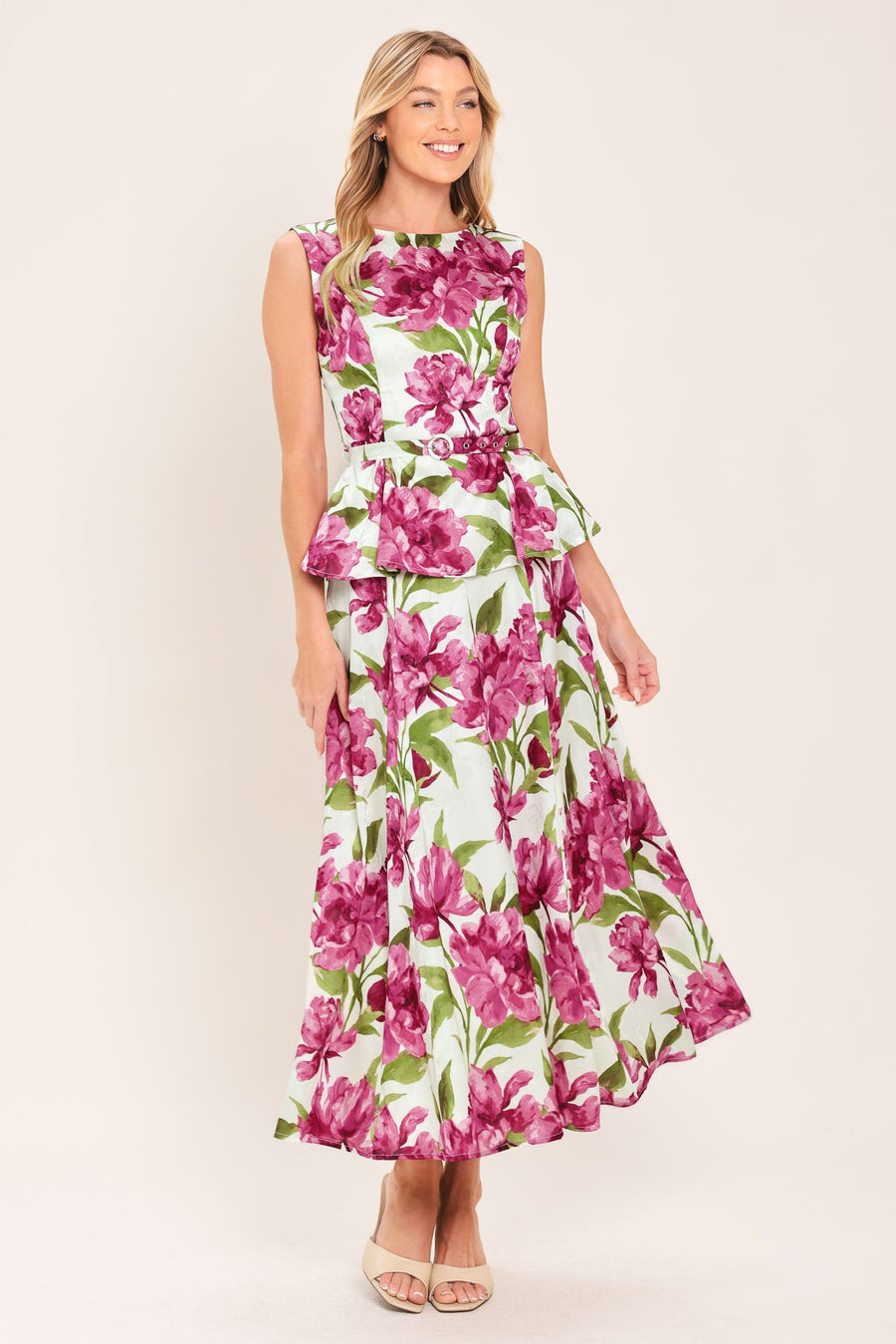 ROMANTIC ROSE PEPLUM WOVEN TOP - Glamourous Grace