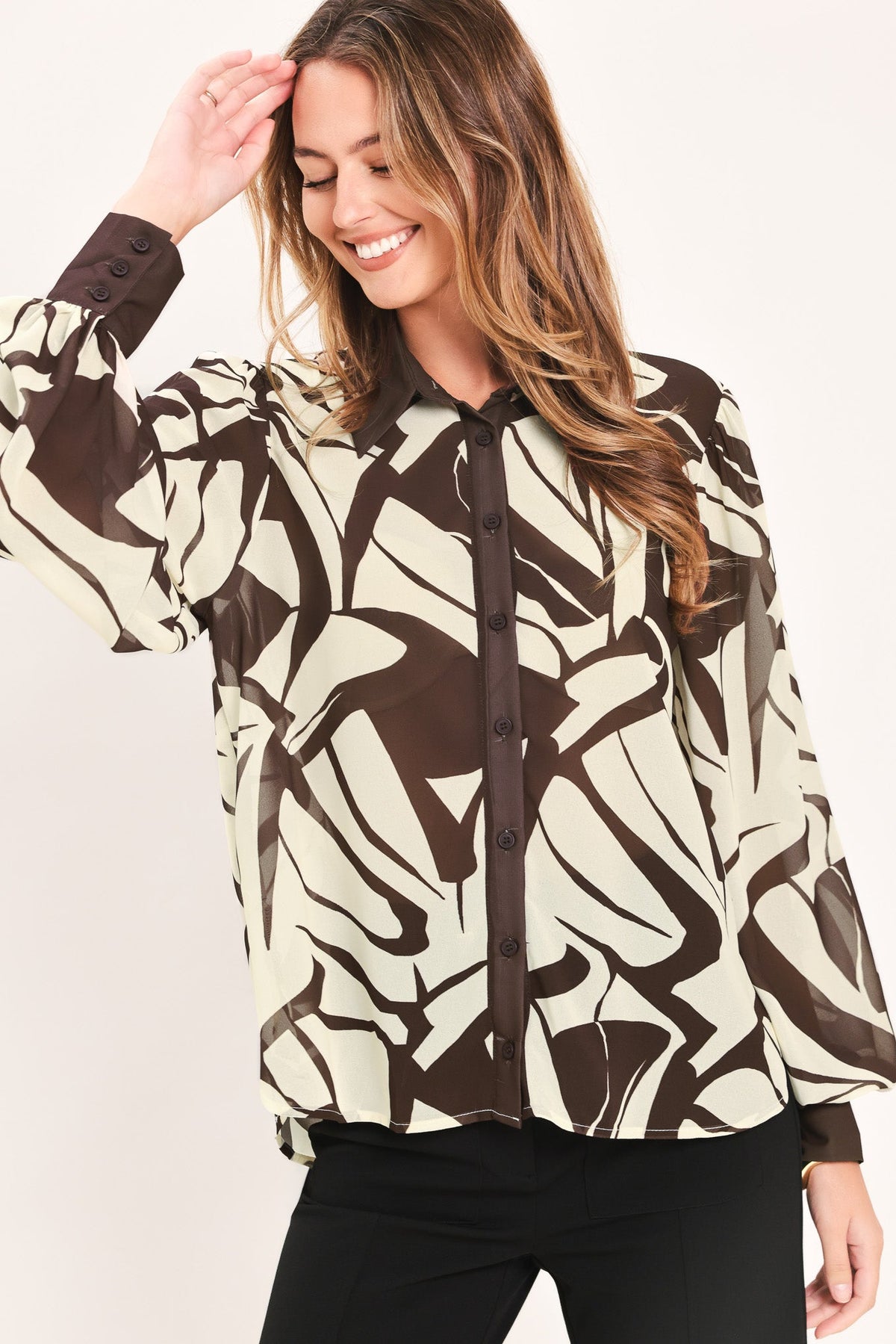 VANILLA VINE MOSAIC WOVEN TOP - Glamourous Grace