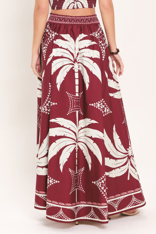 PARADISE CHARM WOVEN TOP AND SKIRT SET
