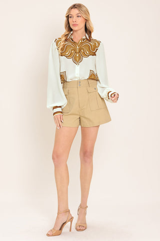 DESERT BLOOM WOVEN TOP