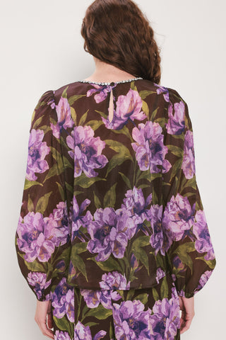 VINTAGE MERLOT WINE/PURPLE PRINTED TOP