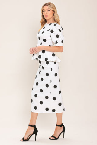 RETRO POLKA DOT WOVEN TOP
