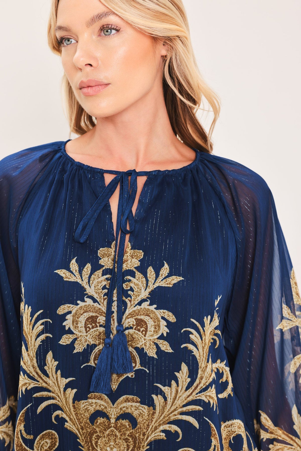 MIDNIGHT HERITAGE FLOW WOVEN TOP - Glamourous Grace