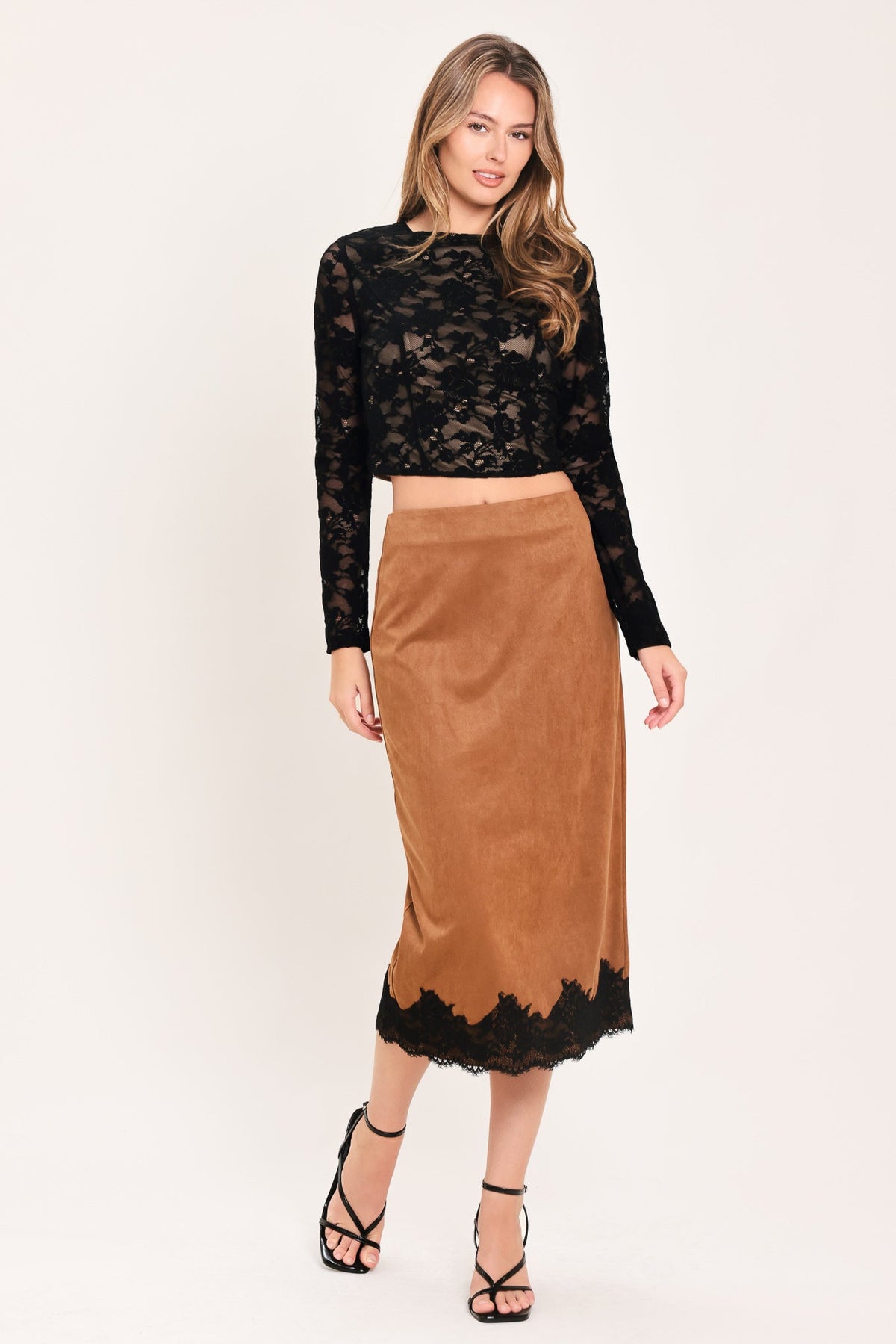 NOIR LACE MOONRISE WOVEN LACE CROP TOP - Glamourous Grace