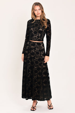 NOIR LACE MOONRISE WOVEN LACE CROP TOP