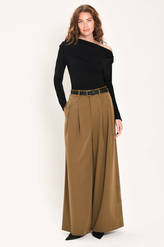 AFTER HOURS BLACK DRAPED ONE-SHOULDER TOP