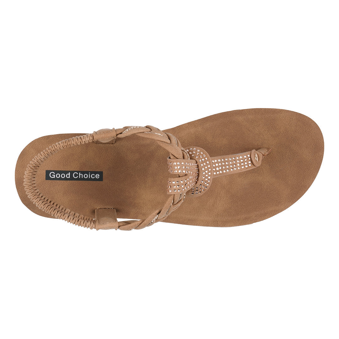 Women's Ivana Tan Embellished Cross Strap Wedge Sandals - Glamourous Grace