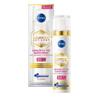 Nivea Luminous630 Dark Spot Reduction Face Cream - SPF50, Hyaluronic Acid - Brightening, Anti-Aging, & Sun Protection - 1.35 fl oz - Glamourous Grace