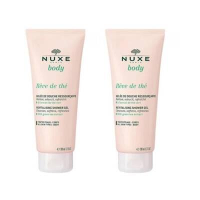 Nuxe Reve De The Revitalizing Shower Gel (2 x 200ml): Gentle, Vegan Formula with Green Tea for a Refreshing & Natural Cleanse - Glamourous Grace