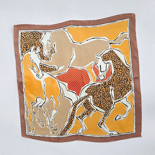Indie Mixed Pattern Horse Square Scarf