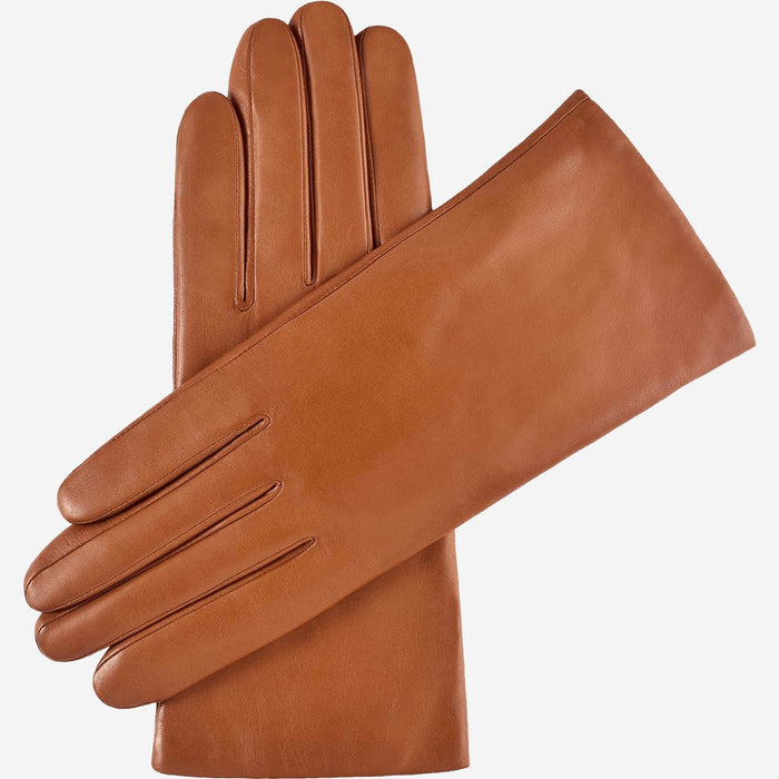 Isabella (cognac) - Italian lambskin leather gloves with cashmere lining & touchscreen feature - Glamourous Grace
