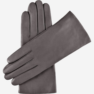 Isabella (dark grey) - Italian lambskin leather gloves with cashmere lining - Glamourous Grace