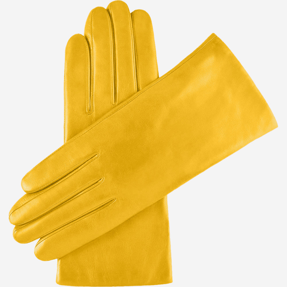 Isabella (yellow) - Italian lambskin leather gloves with luxurious cashmere lining - Glamourous Grace