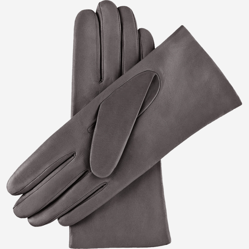 Isabella (dark grey) - Italian lambskin leather gloves with cashmere lining - Glamourous Grace
