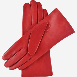 Isabella (red) - Italian lambskin leather gloves with cashmere lining - Glamourous Grace