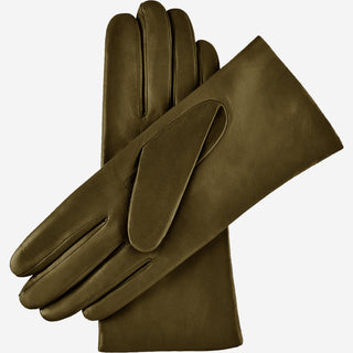 Isabella (green) - Italian lambskin leather gloves with luxurious cashmere lining - Glamourous Grace