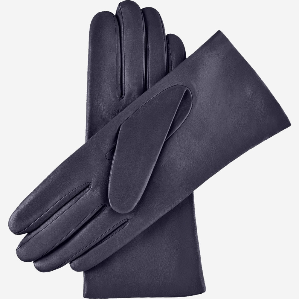 Isabella (navy) - Italian lambskin leather gloves with cashmere lining - Glamourous Grace