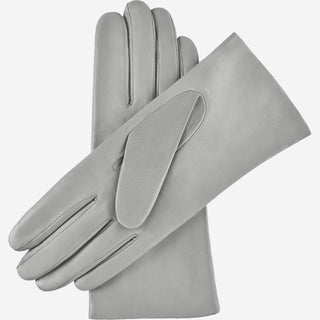 Isabella (grey) - Italian lambskin leather gloves with cashmere lining - Glamourous Grace
