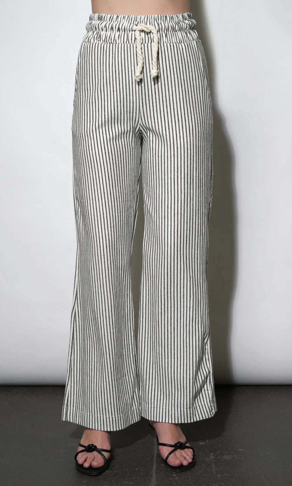 Isla Wide Leg Black & Ivory Knit Pants - Glamourous Grace