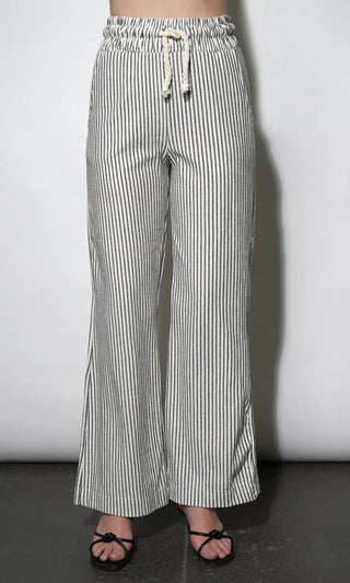 Isla Wide Leg Black & Ivory Knit Pants - Glamourous Grace