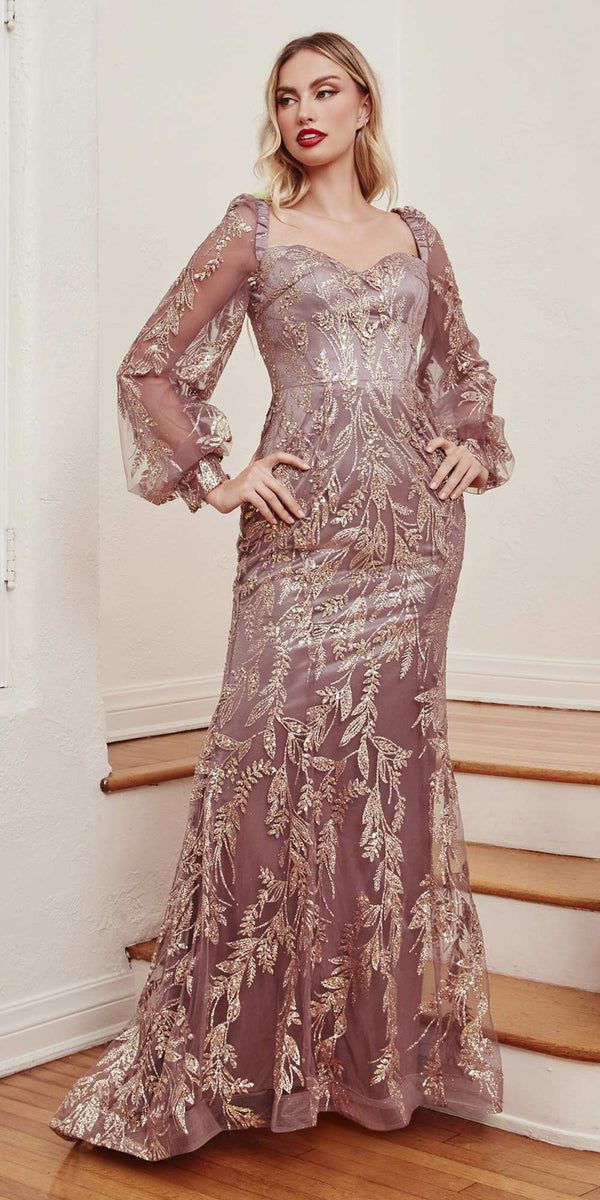 Cinderella Divine J816 Removable Long Sleeve Off the Shoulder Gown - Glamourous Grace