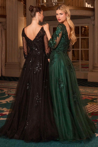 Ladivine J883 Mother of the Bride A-Line Ball Gown Long Sleeve